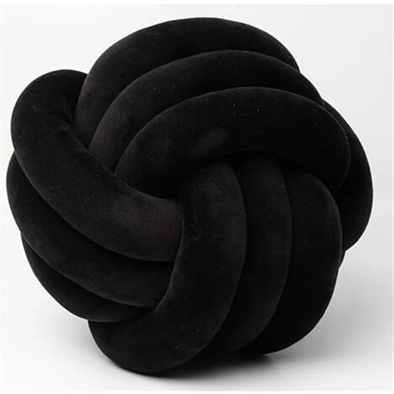 Coussin noeud noir sculptural