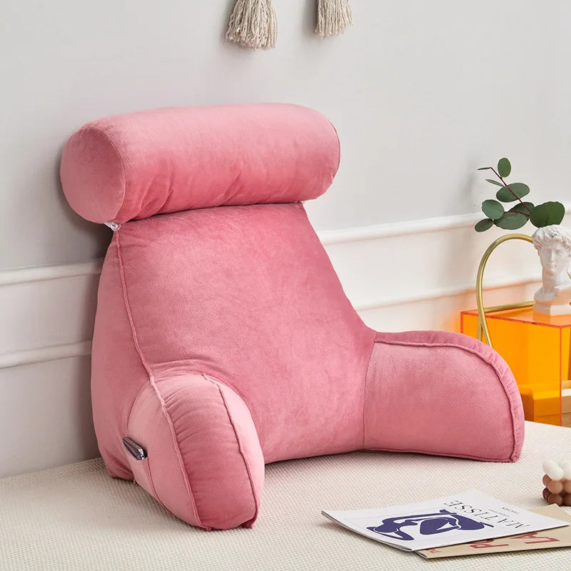 Coussin de lecture avec accoudoirs rose