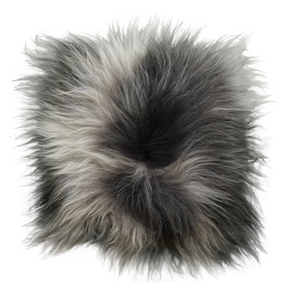 Coussin de chaise peau de mouton Texel gris chiné