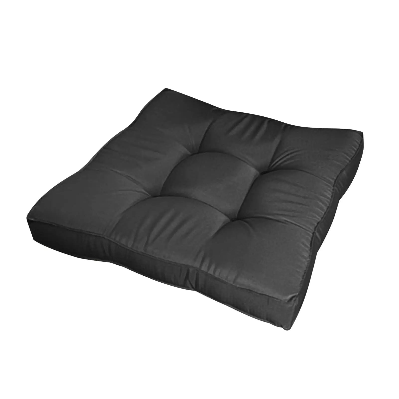 Coussin deperlant 45x45 noir pour chaise sur fond blanc