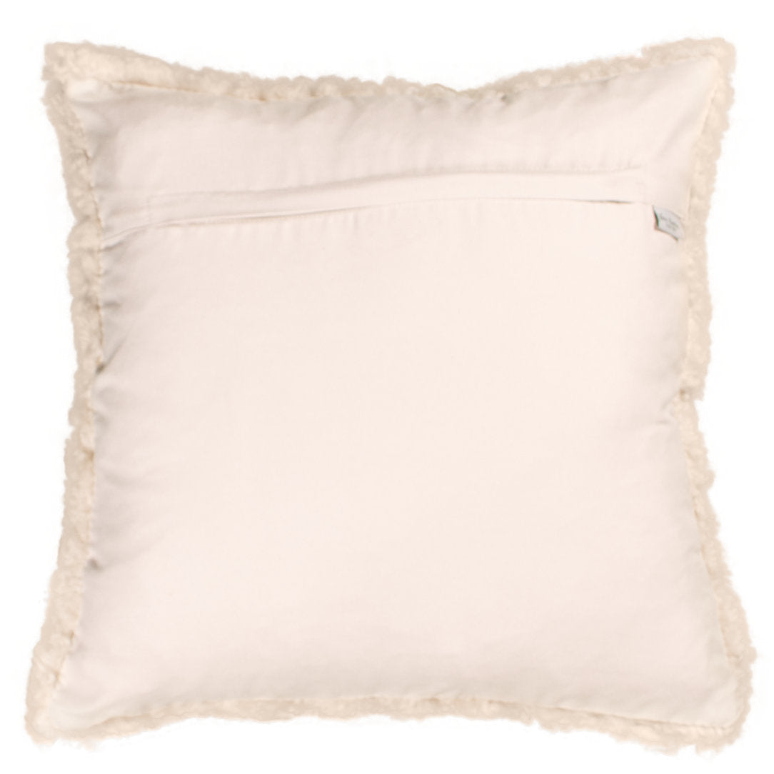 Dos du coussin 45x45 cm en tissu doux uni avec fermeture éclair