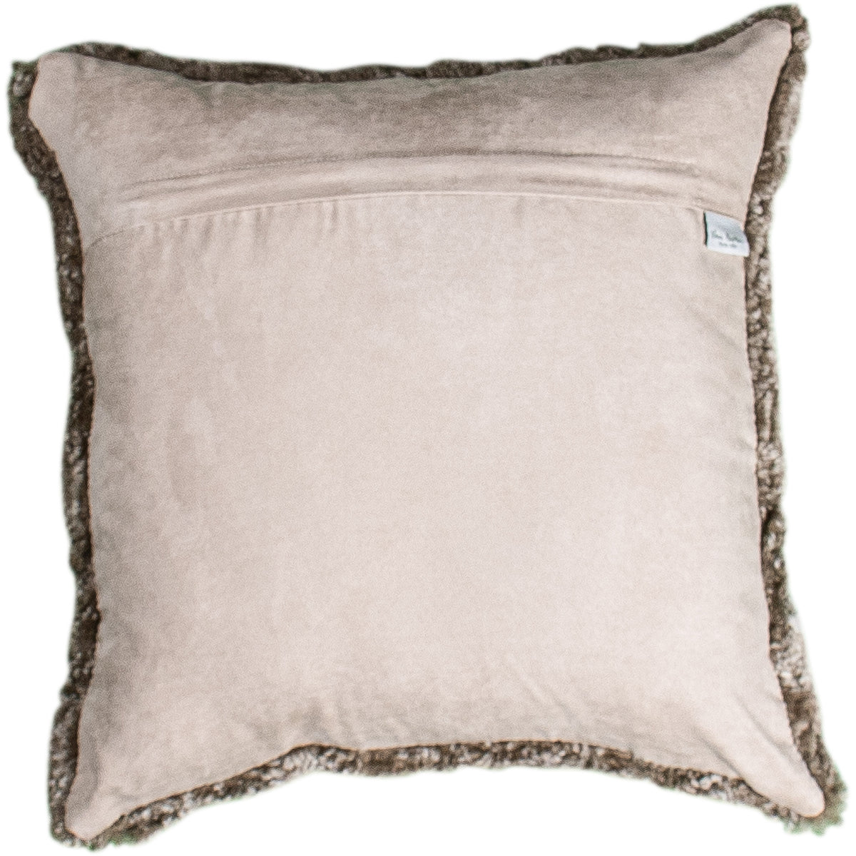 Dos du coussin 45x45 cm en tissu doux uni avec fermeture éclair