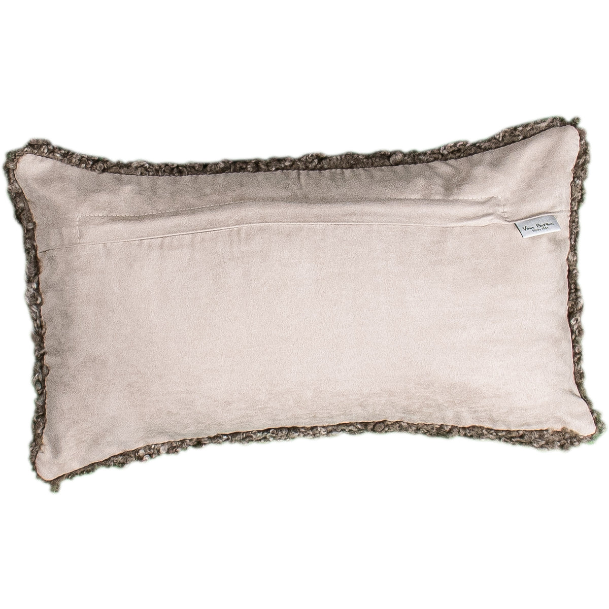 Dos du coussin 30x50 cm en tissu doux uni avec fermeture éclair