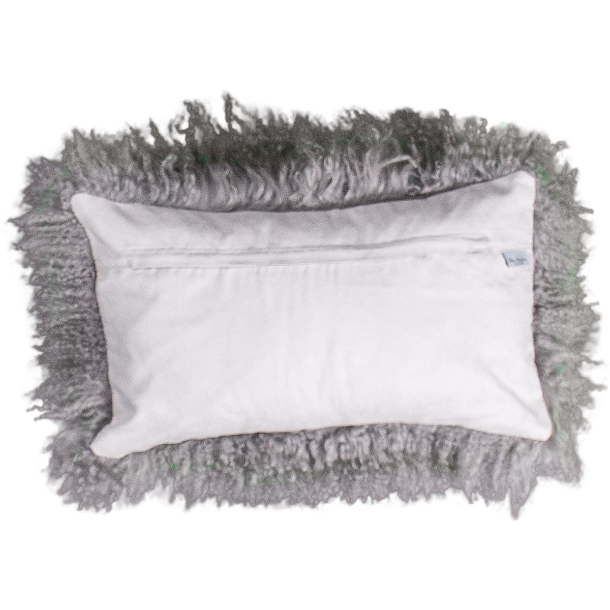 Dos du coussin rectangulaire 30x50 cm en tissu doux assorti, avec fermeture éclair