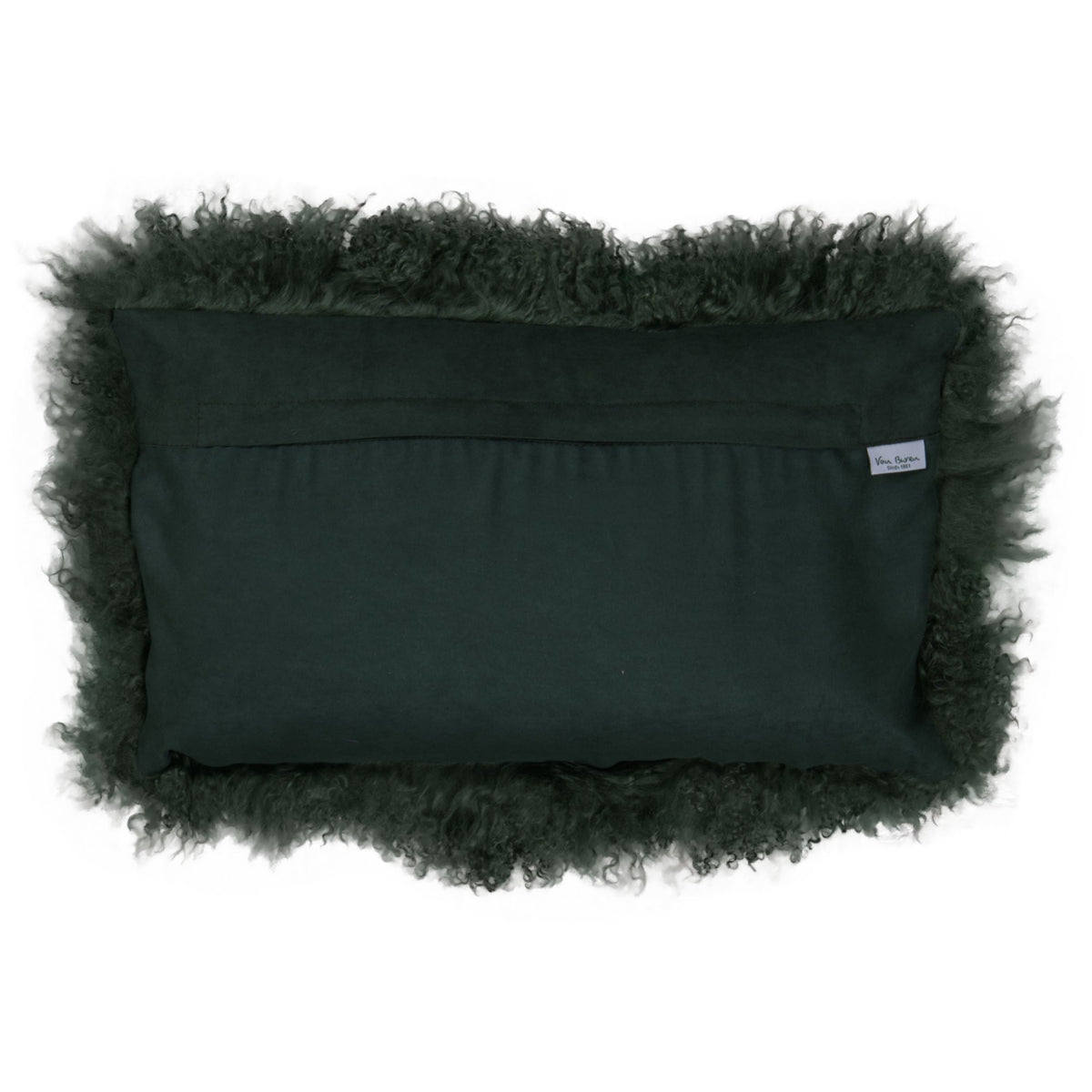 Dos du coussin rectangulaire 30x50 cm en tissu doux assorti, avec fermeture éclair