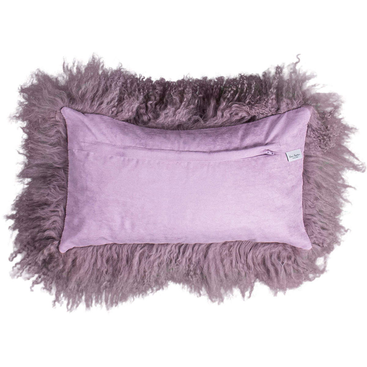 Dos du coussin rectangulaire 30x50 cm en tissu doux assorti, avec fermeture éclair