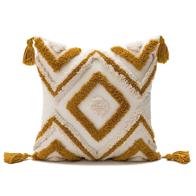 Coussin berbere coloré avec motifs géométriques