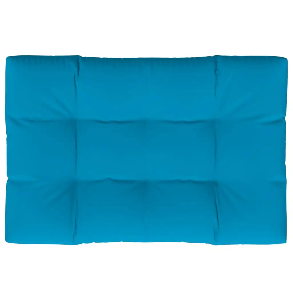 Coussin palette imperméable de couleur bleue ici sur un fond blanc.