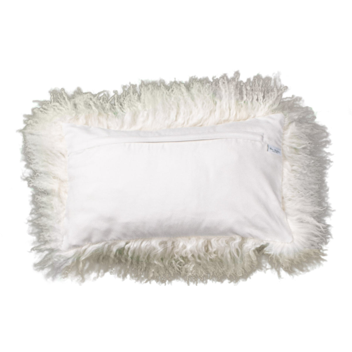 Dos de la housse rectangulaire 30x50 cm en tissu doux assorti, avec fermeture éclair