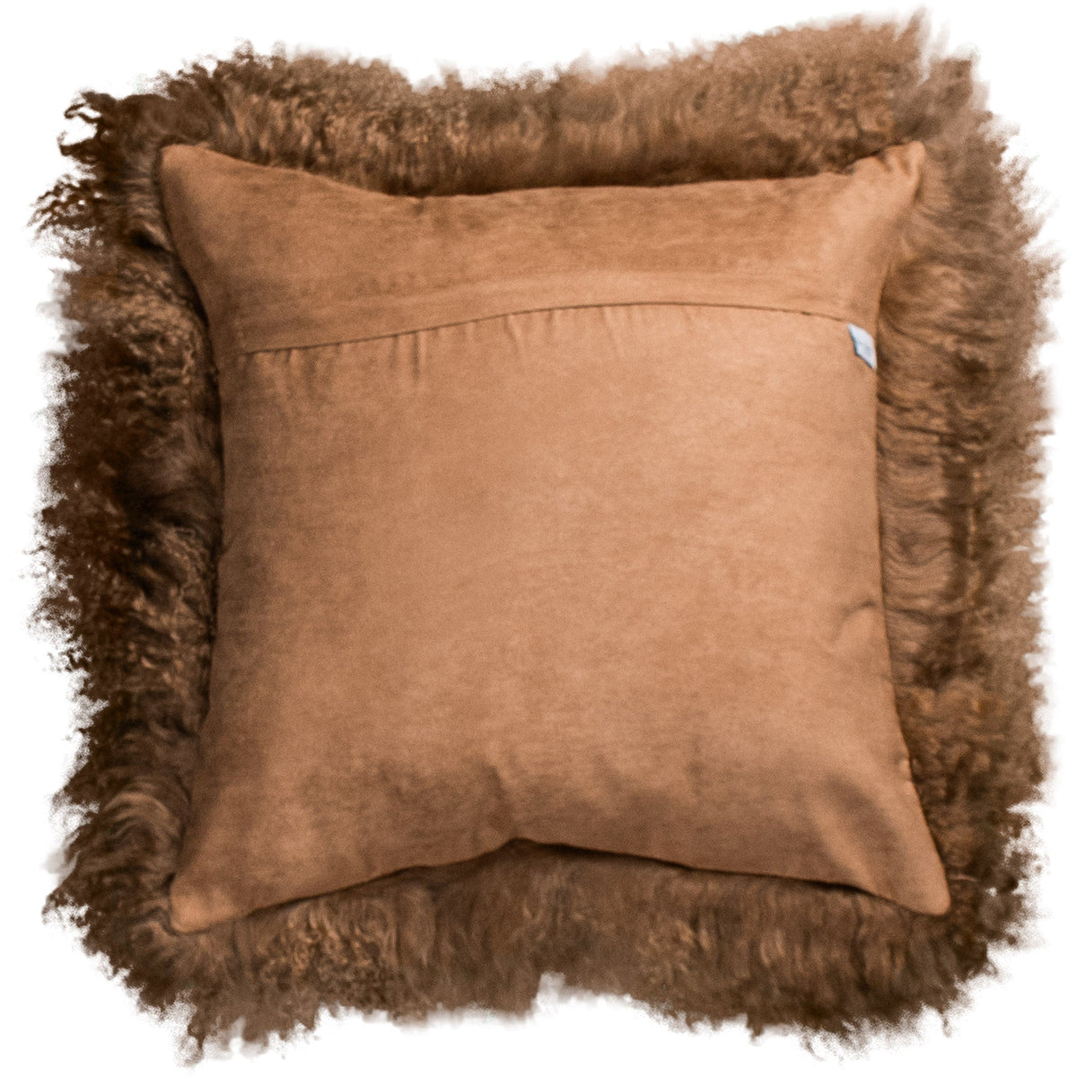 Dos de la housse carrée 45x45 cm en tissu doux assorti, avec fermeture éclair