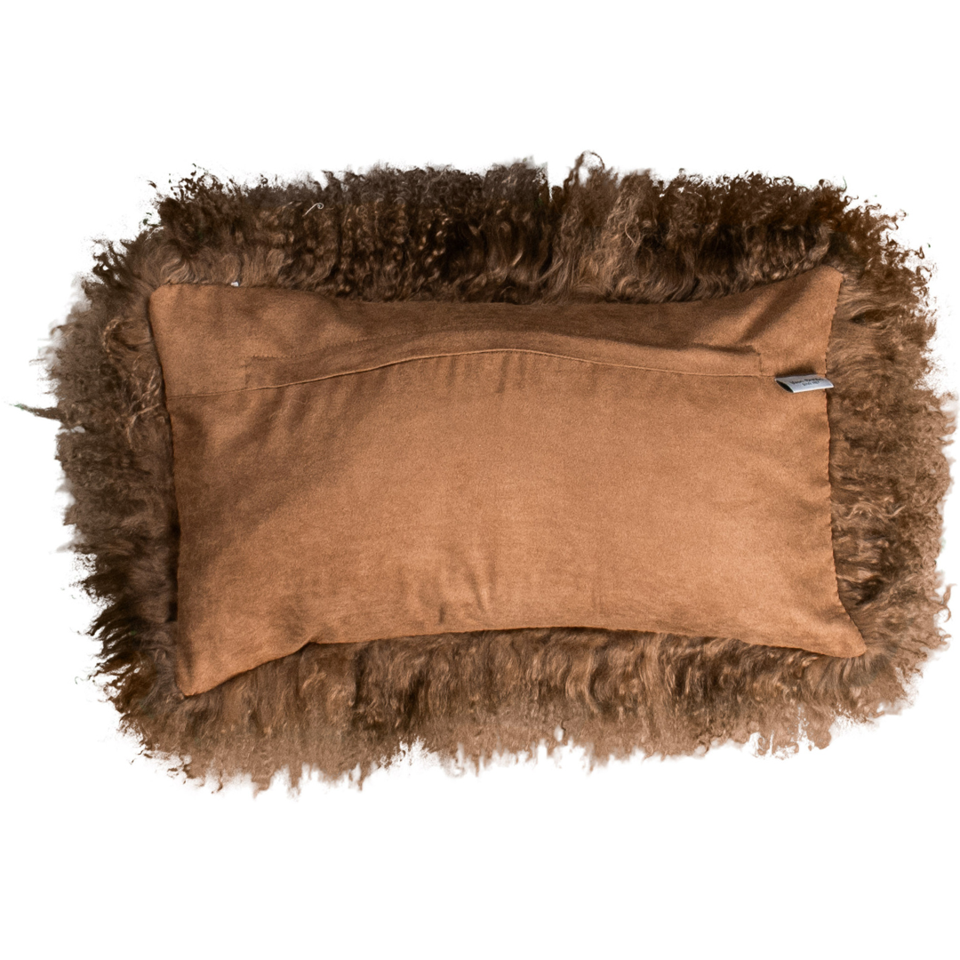 Dos de la housse rectangulaire 30x50 cm en tissu doux assorti, avec fermeture éclair