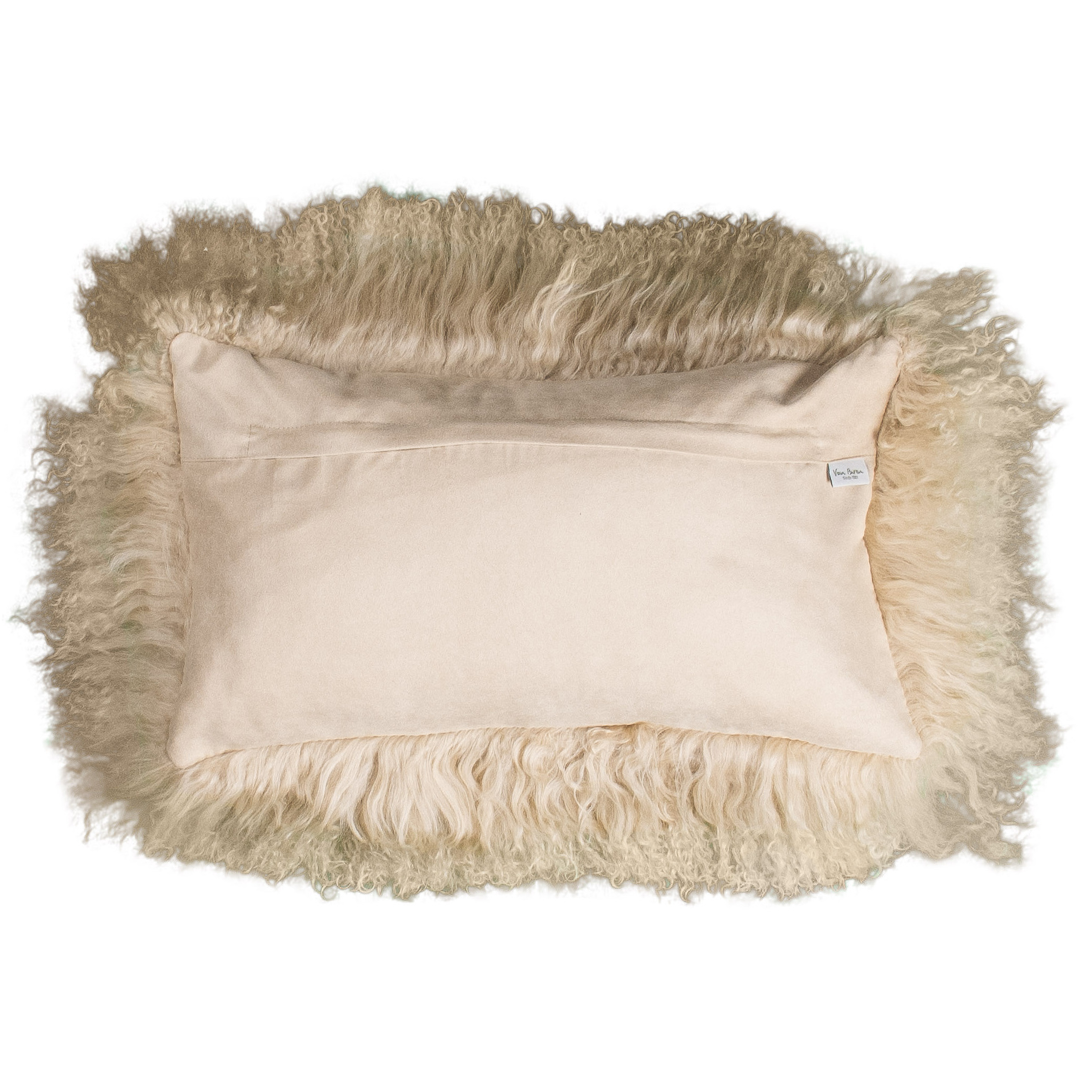 Dos de la housse rectangulaire 30x50 cm en tissu doux assorti, avec fermeture éclair
