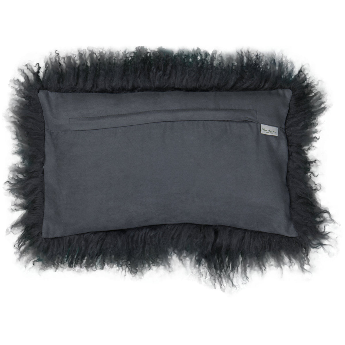 Dos de la housse rectangulaire 30x50 cm en tissu doux assorti, avec fermeture éclair