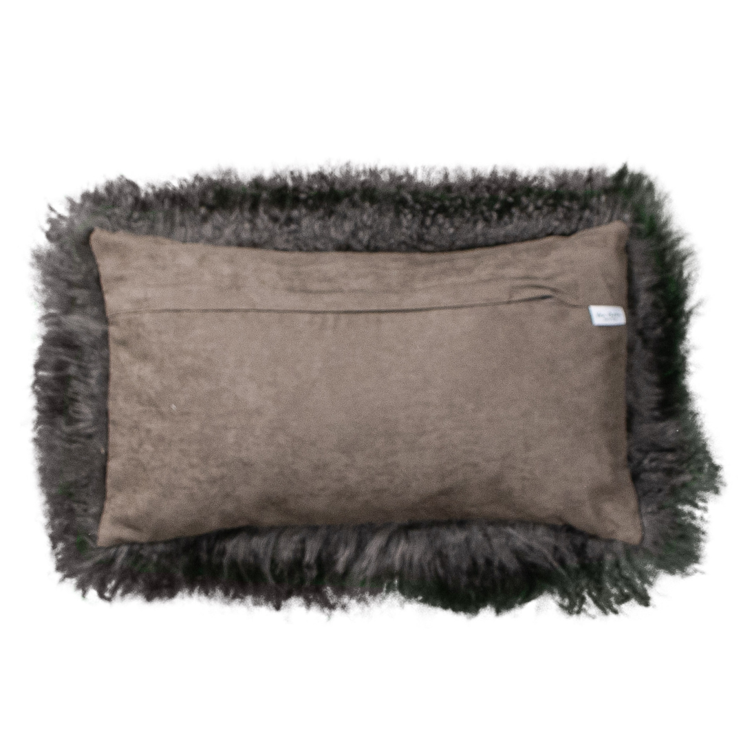 Dos de la housse rectangulaire 30x50 cm en tissu doux assorti, avec fermeture éclair
