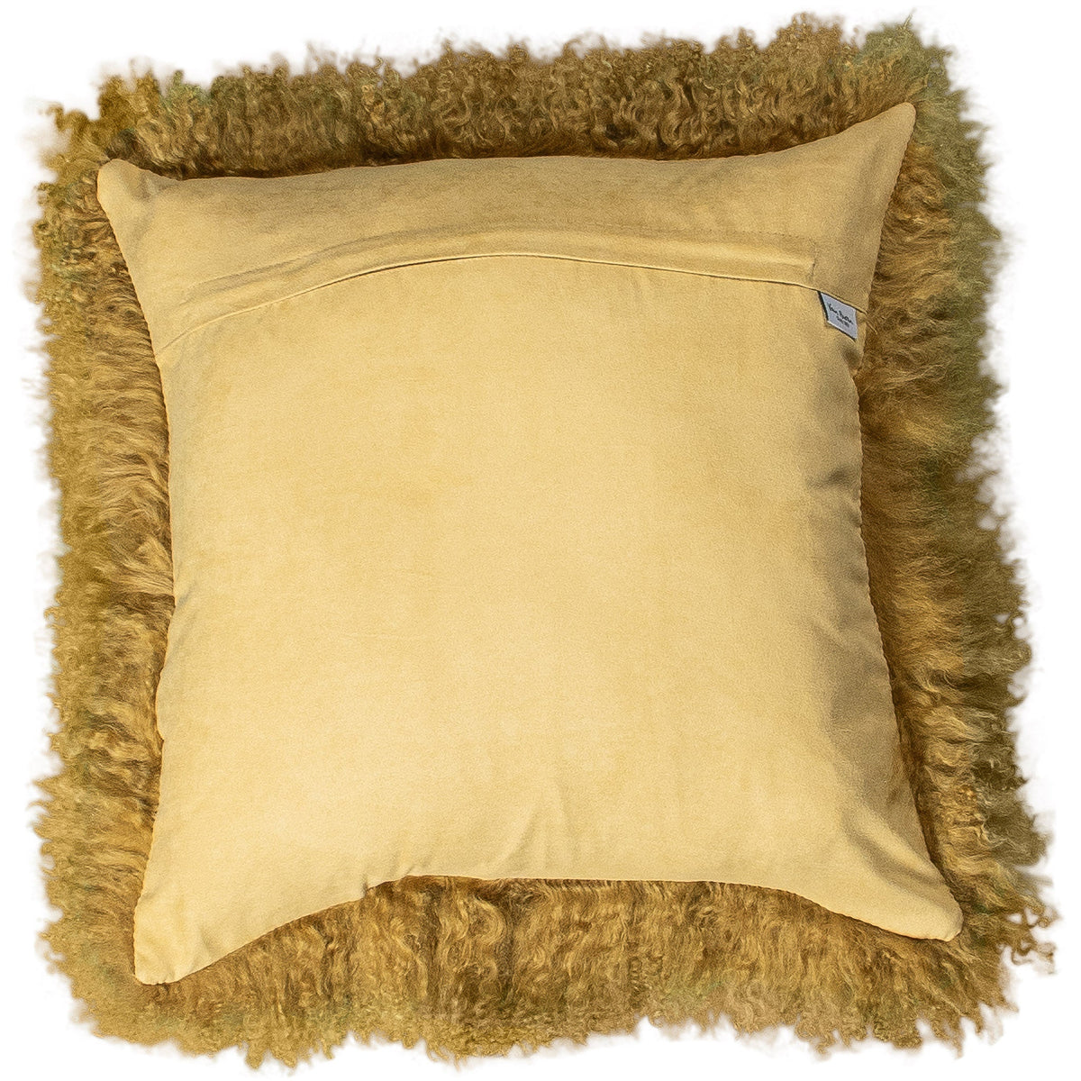 Dos de la housse carrée 45x45 cm en tissu doux assorti, avec fermeture éclair