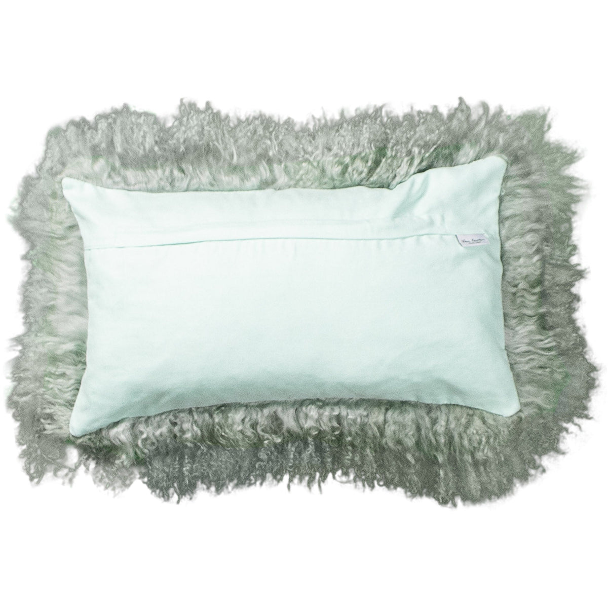 Dos de la housse rectangulaire 30x50 cm en tissu doux assorti, avec fermeture éclair