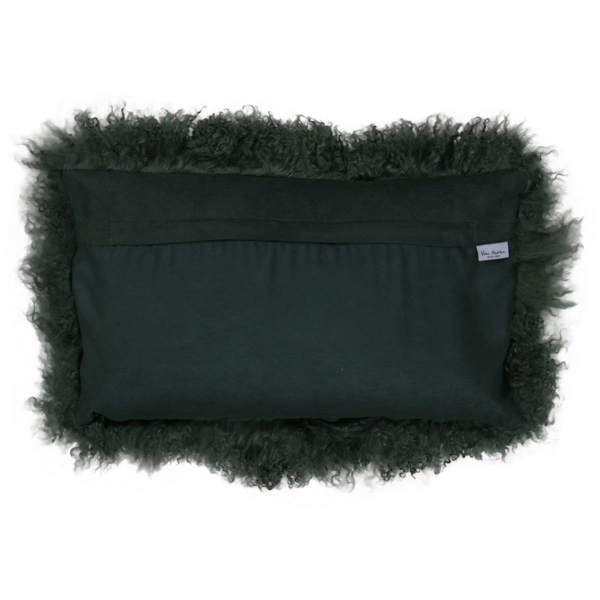 Dos de la housse rectangulaire 30x50 cm en tissu doux assorti, avec fermeture éclair
