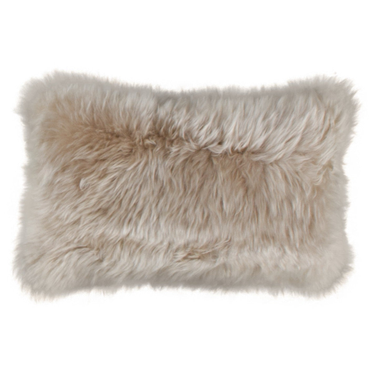 Housse de coussin en peau lainée de Nouvelle-Zélande lin, rectangulaire 30x50 cm vu de face